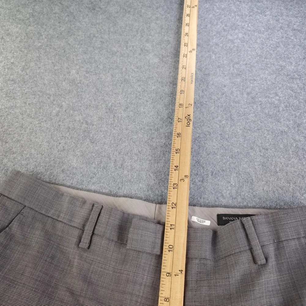 Banana Republic Dress Pants Mens 34x34 Tailored Slim Fit Gray Nailhead Wool